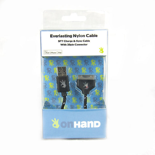 iPhone 4 (30-pin) Black Everlasting Nylon Cable