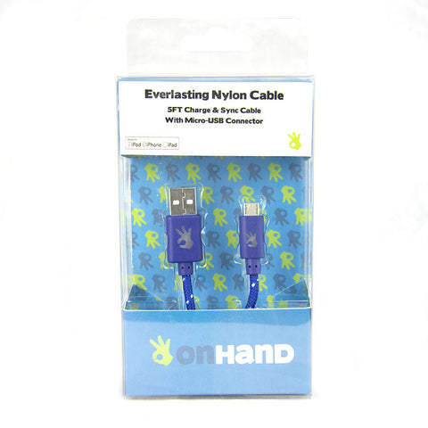 Micro USB Blue Everlasting Nylon Cable