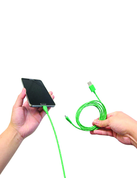 Micro USB Green Everlasting Nylon Cable