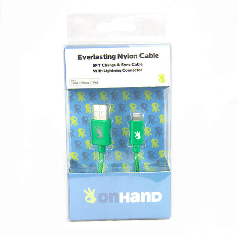 Lightning ( 8 pin ) Green Everlasting Nylon Cable