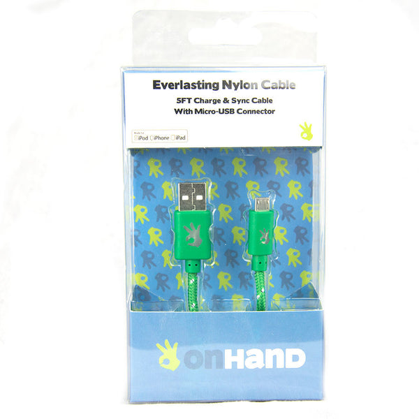 Micro USB Green Everlasting Nylon Cable